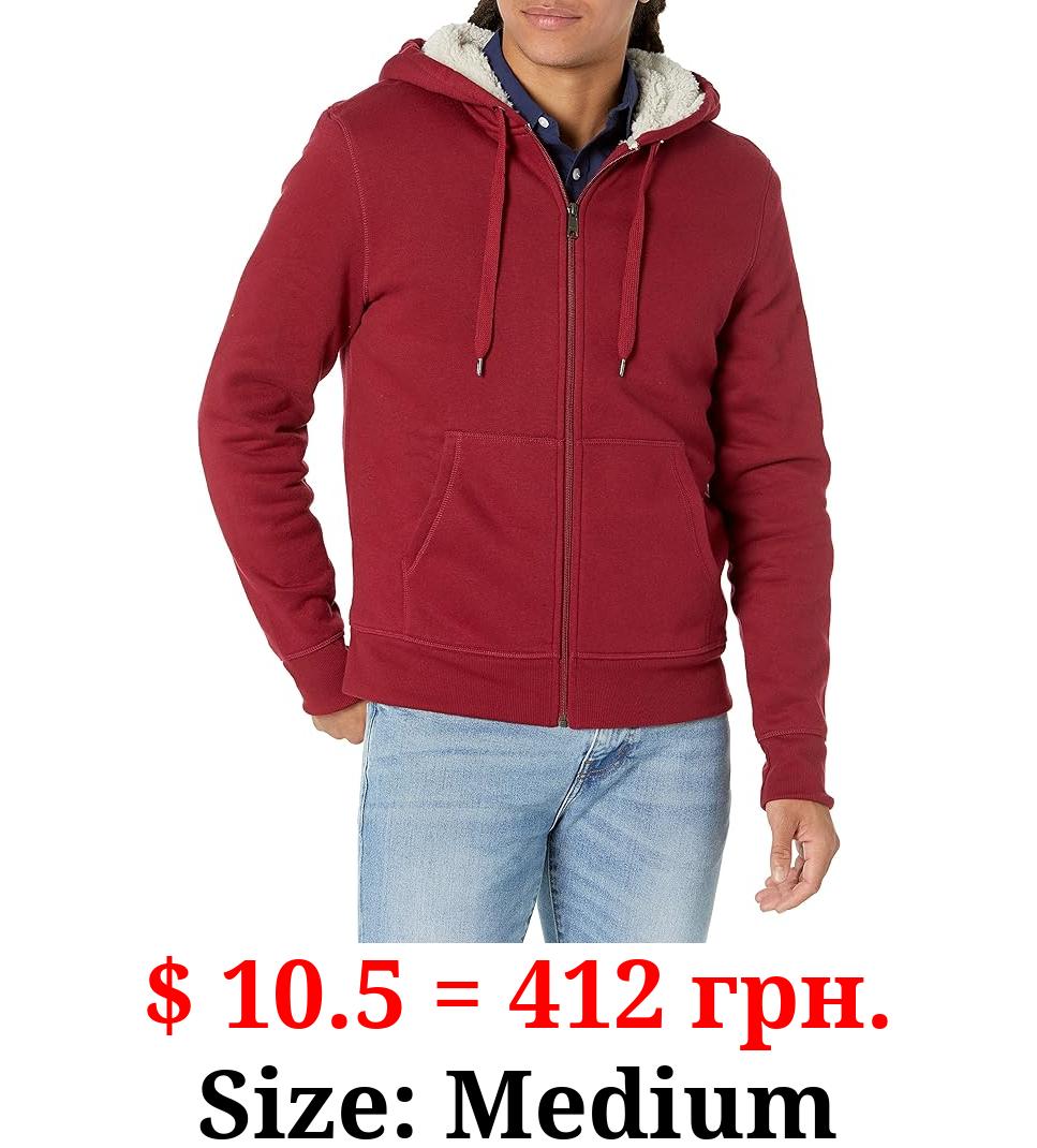 Amazon Essentials Men's Sherpa-Lined Full-Zip Hooded Fleece Sweatshirt