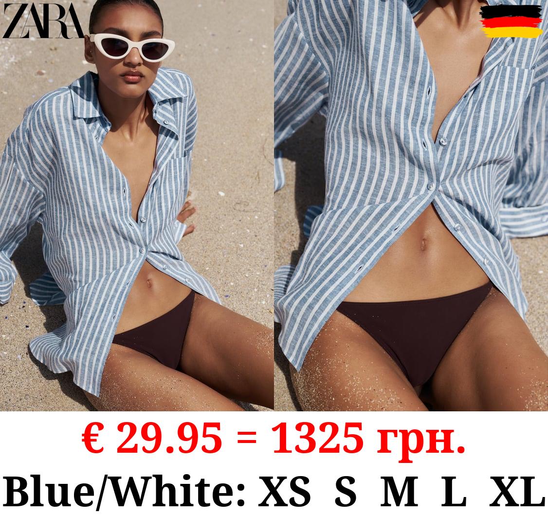 OVERSIZE STRIPED LINEN BLEND SHIRT