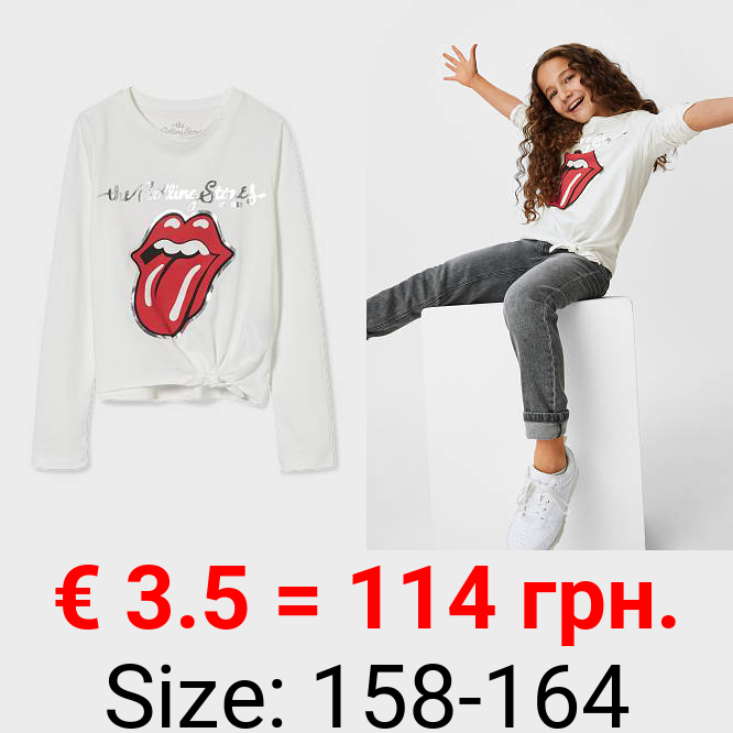 Rolling Stones - Langarmshirt mit Knotendetail