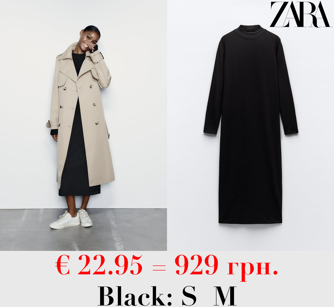 RIBBED MOCK-NECK DRESS