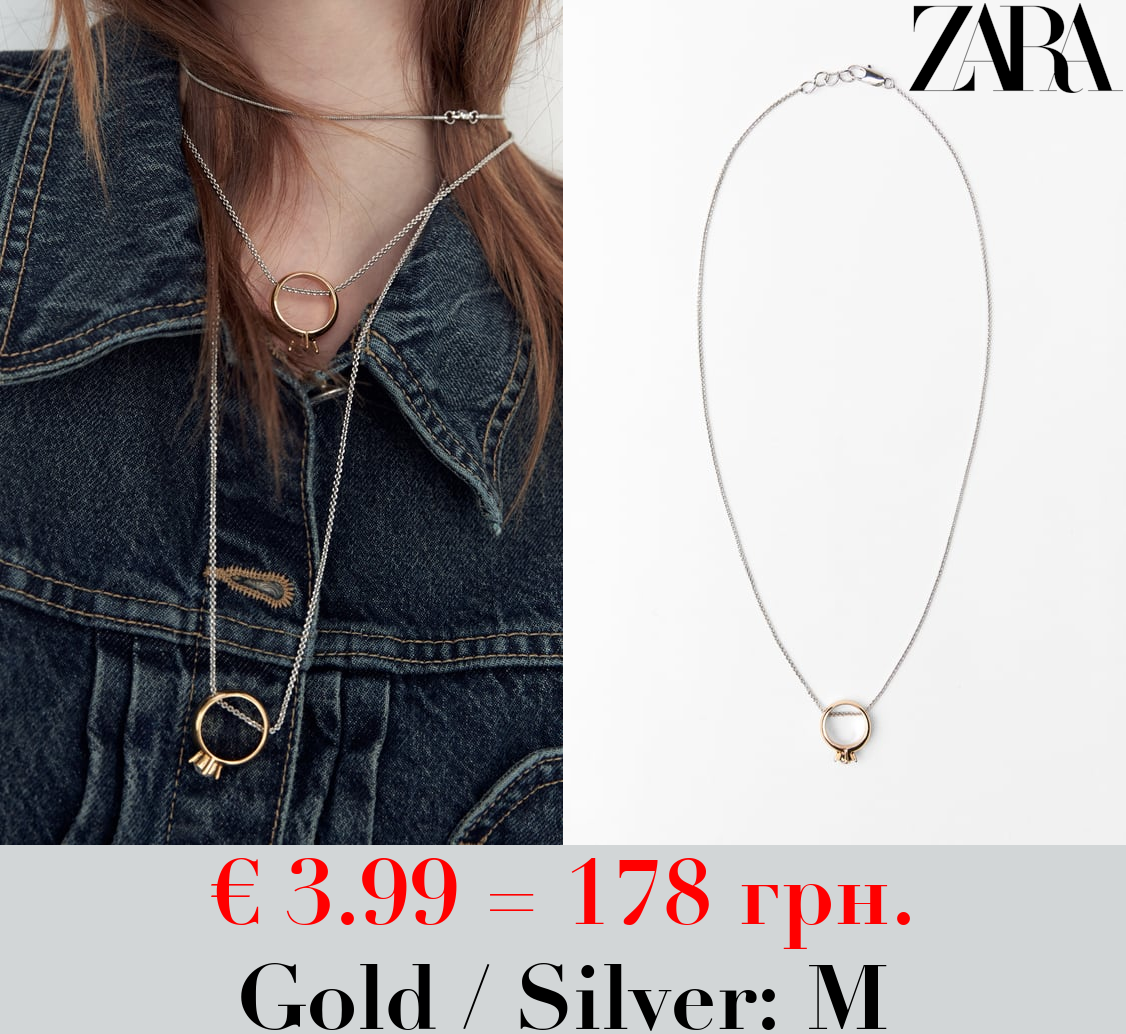 RHINESTONE RING NECKLACE