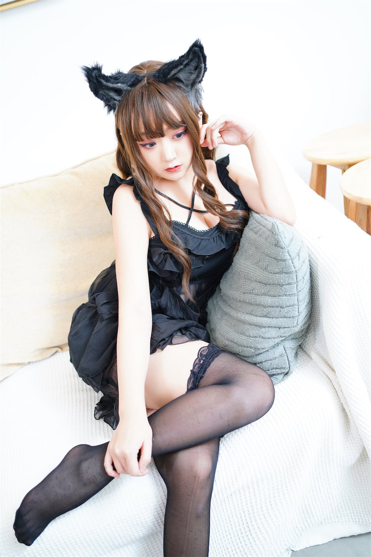 Cosplay 恩田直幸 黑色狼耳 2