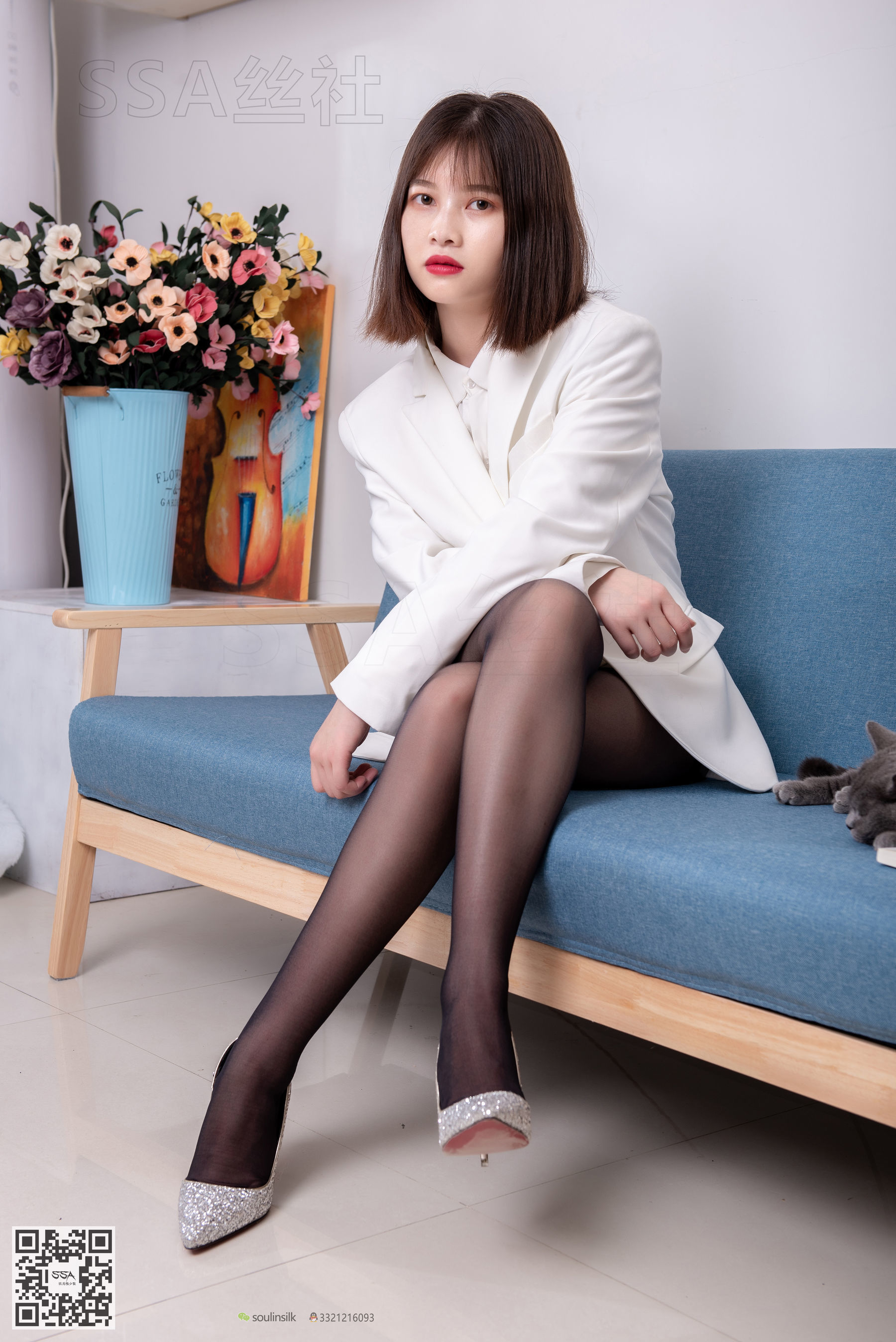 [SSA丝社]超清写真_No.119_腿模穗子_白色西装-写真图集共145P 4