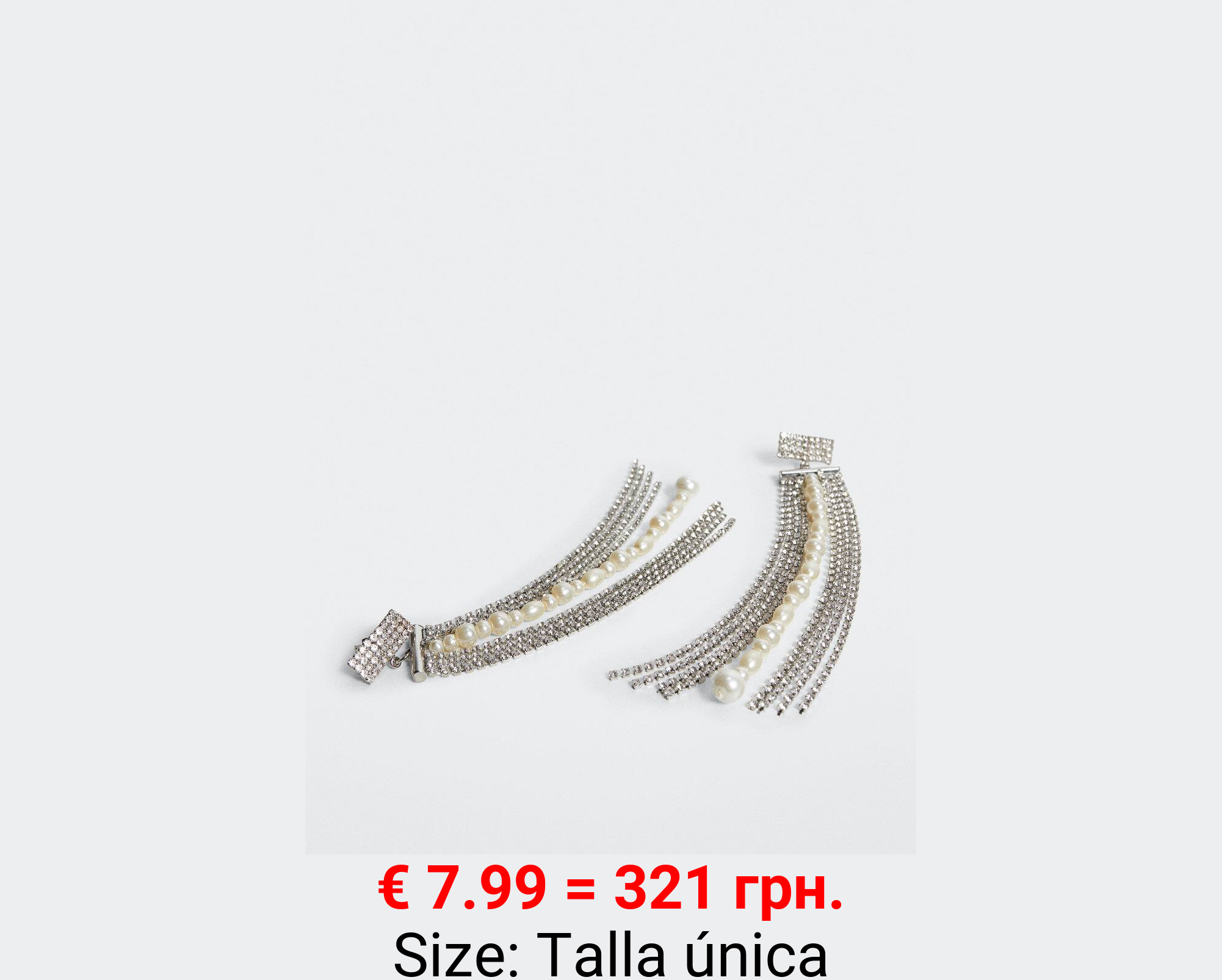 Pendientes cascada cristal con perlas