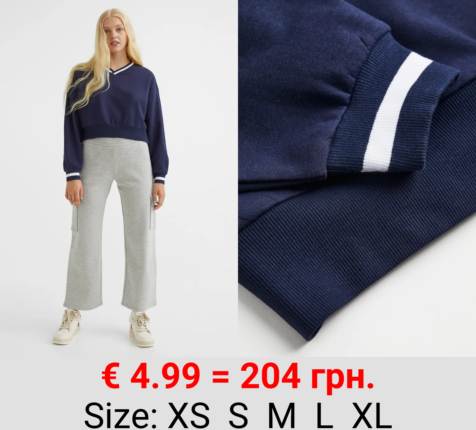 Sweatshirt mit V-Ausschnitt