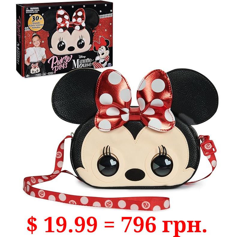 Purse Pets, Disney Minnie Mouse Officially Licensed Interactive Pet Toy & Kids Purse, 30+ Sounds & Reactions, Girls Crossbody Bag, Trendy Tween Gifts