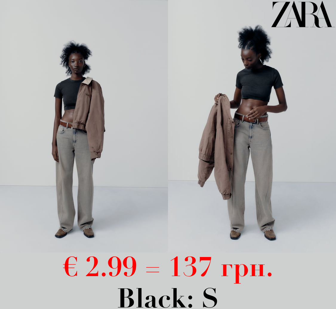 FADED-EFFECT RIBBED CROP TOP