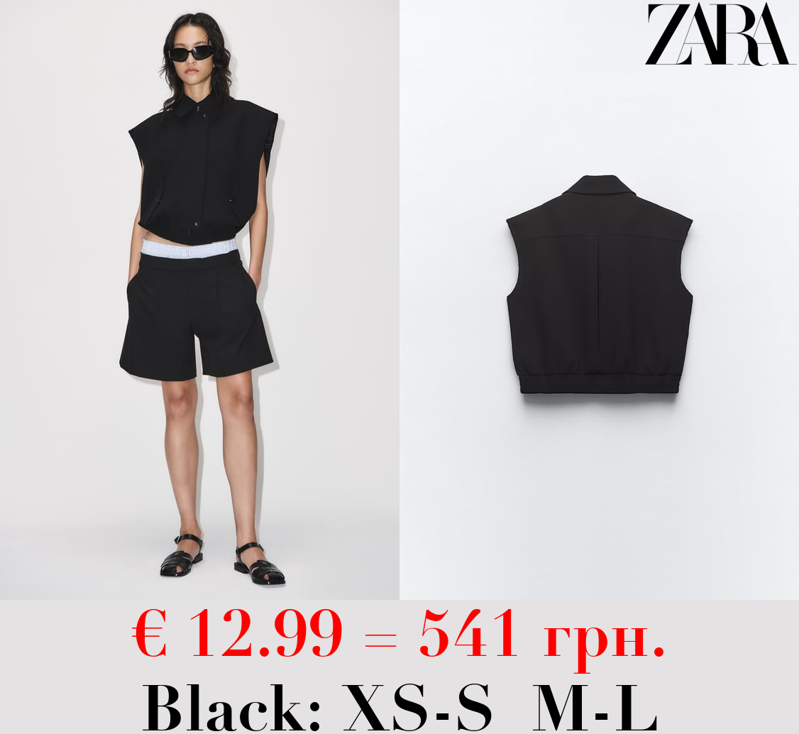 GILET WITH SHIRT COLLAR AND POCKETS