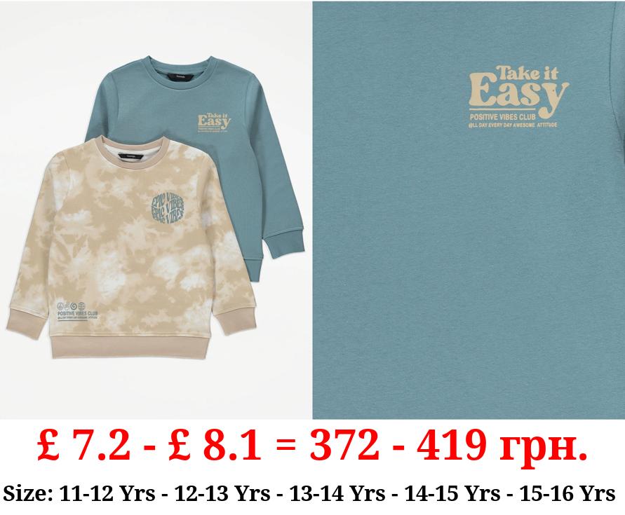 Epic Vibes Tie Dye Crew Neck Sweatshirts 2 Pack