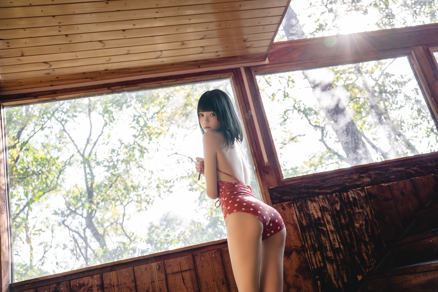 Cosplay 桜桃喵 红波点 Red Polka Dot 9