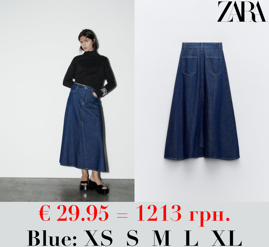 Z1975 DENIM CAPE MIDI SKIRT