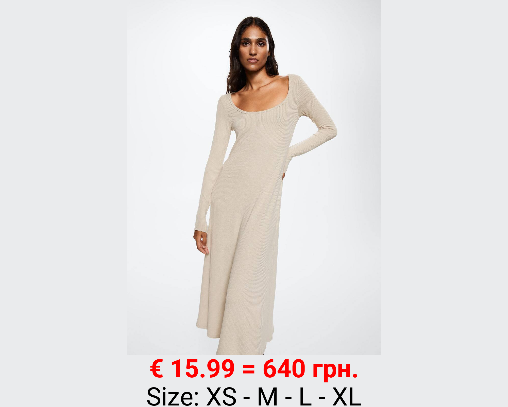 Vestido midi canalé