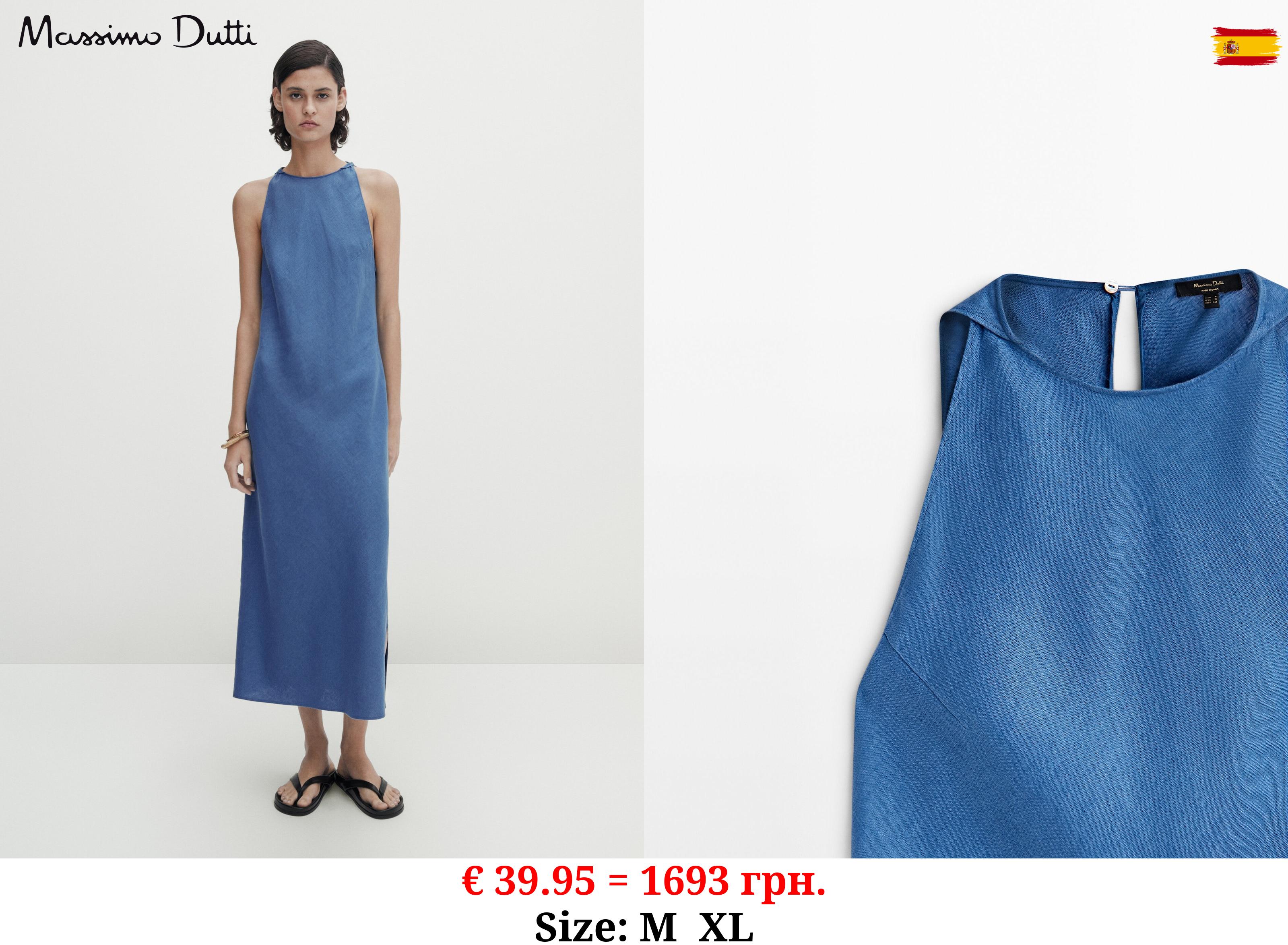 Linen halter dress INDIGO