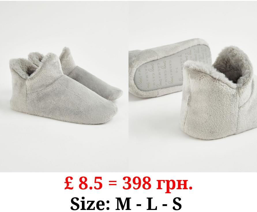 Grey Soft Slipper Boots