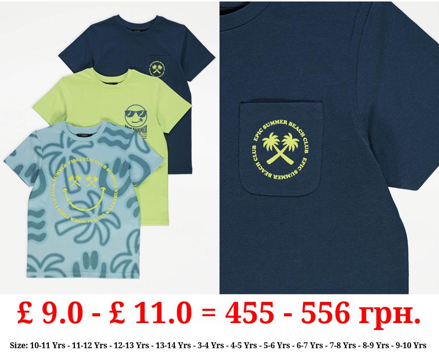 Smiley Palm T-Shirts 3 Pack