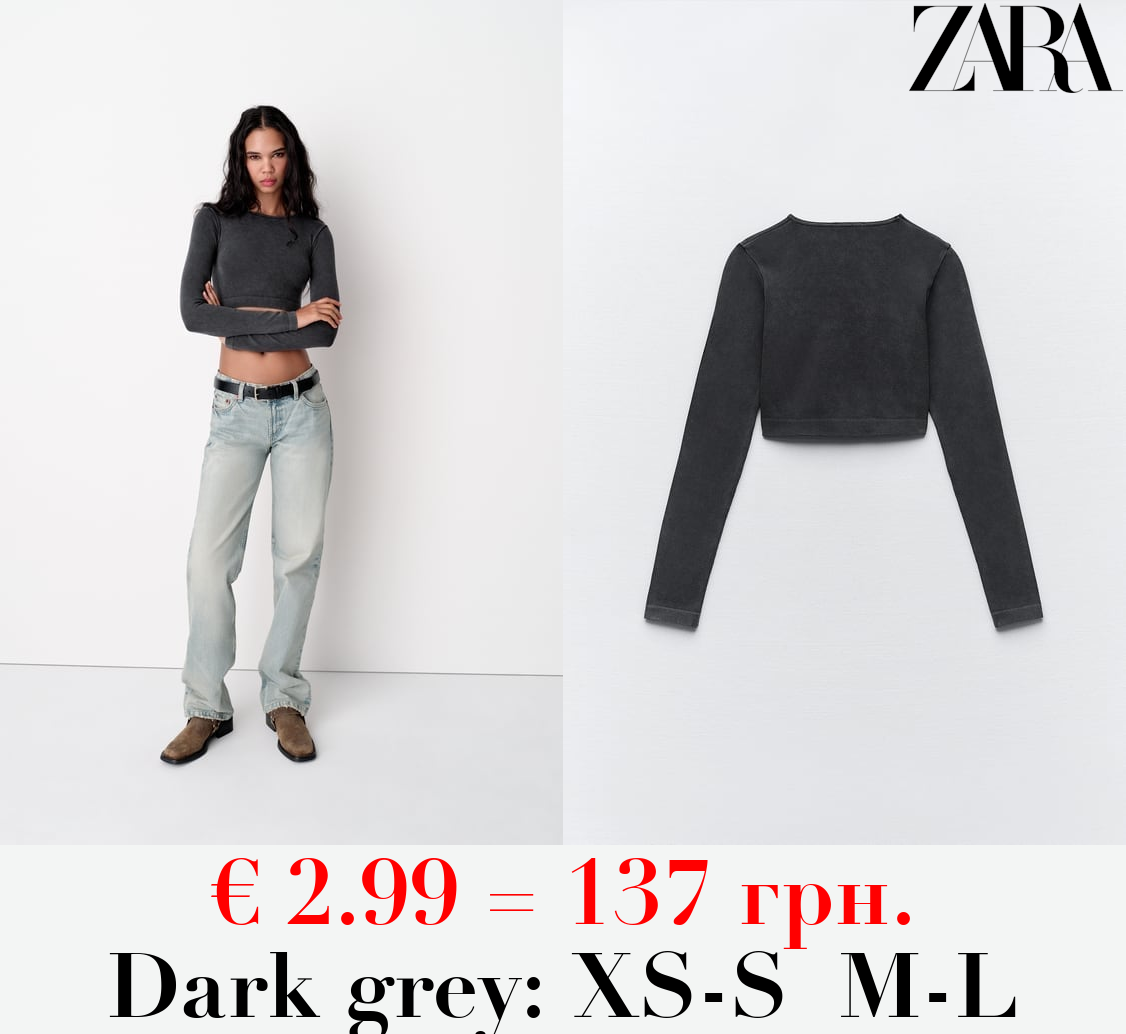 SEAMLESS RIBBED FADED CROP TOP