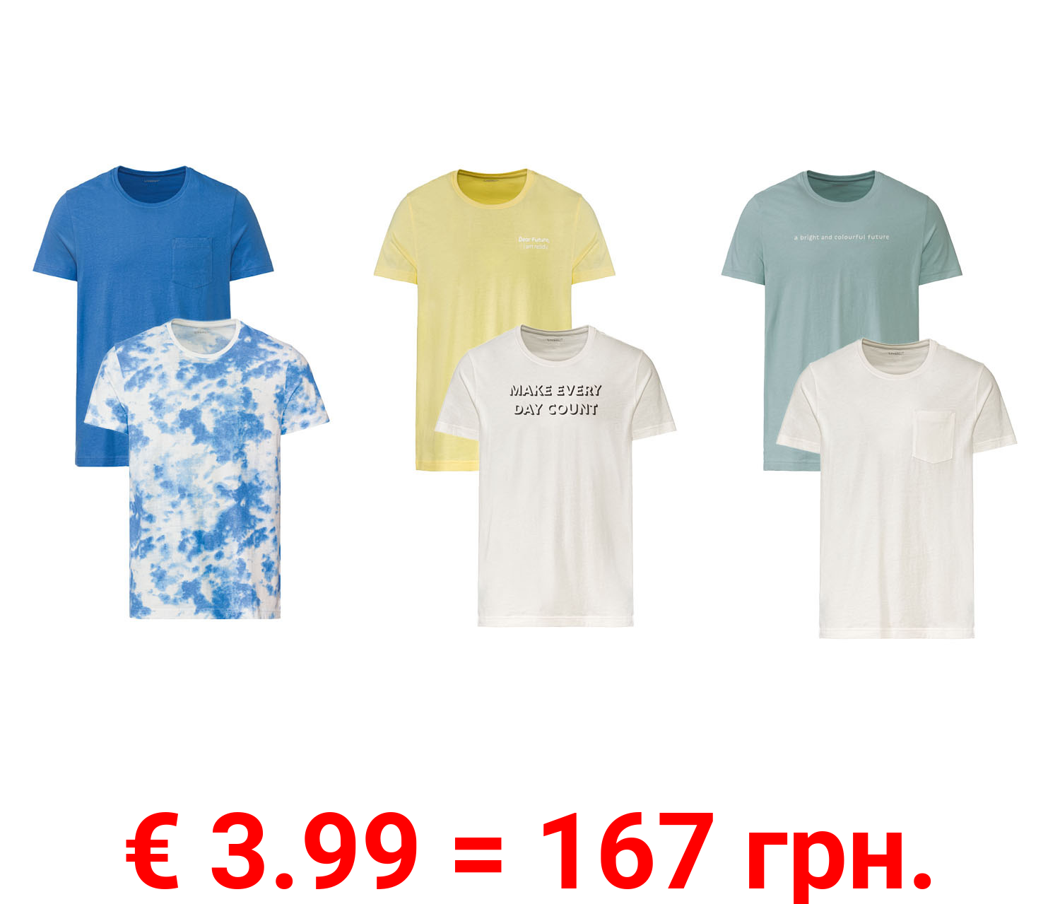 LIVERGY® Herren T-Shirt, 2 Stück, körpernah geschnitten, mit Rundhalsausschnitt