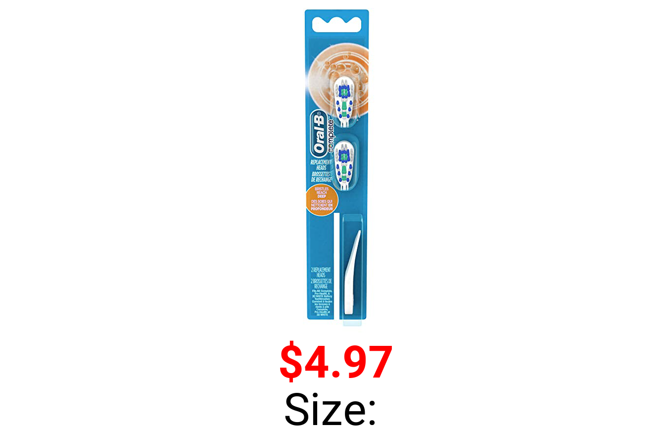 Oral-B Complete Electric Toothbrush Replacement Brush Heads Refill Soft Bristles, 2 Count