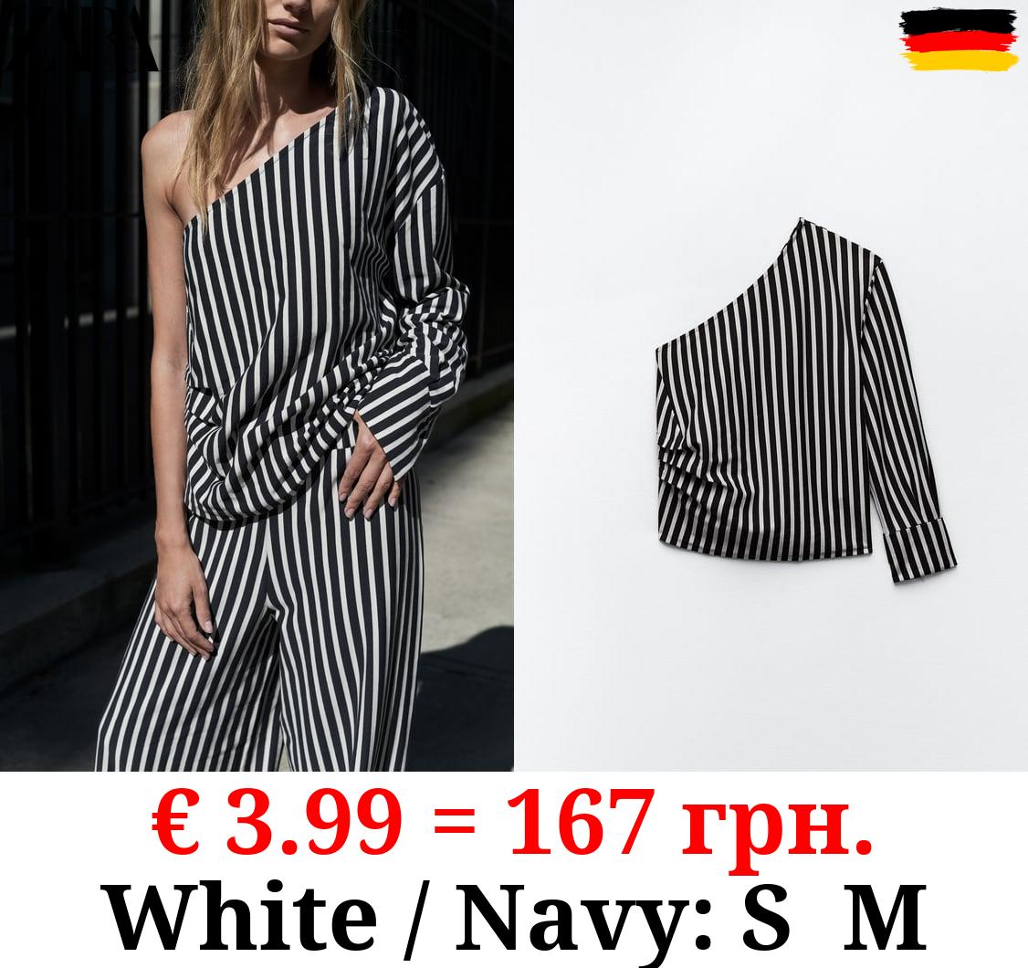 ASYMMETRIC SHIRT WITH STRIPES