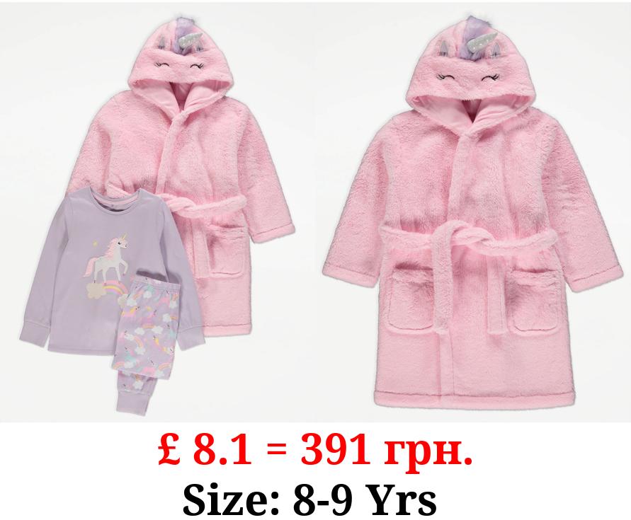 Unicorn Dressing Gown and Pyjamas Set