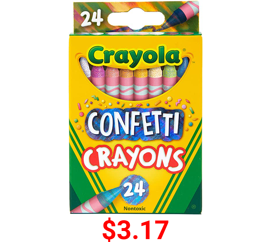 Crayola Confetti Crayons, Multi Color Crayons, Kids Coloring Supplies, 24 Count
