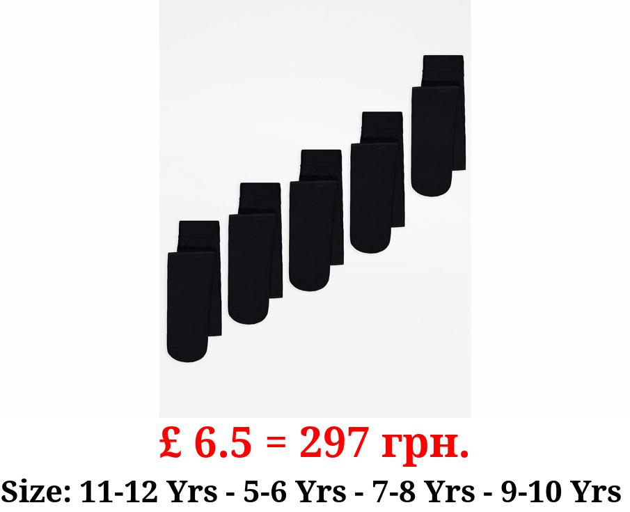 Black Opaque 80 Denier Tights 5 Pack