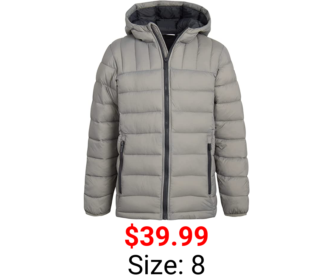 DKNY Boys’ Lightweight Jacket - Water Resistant Puffer Windbreaker Coat(Size: 4-20)