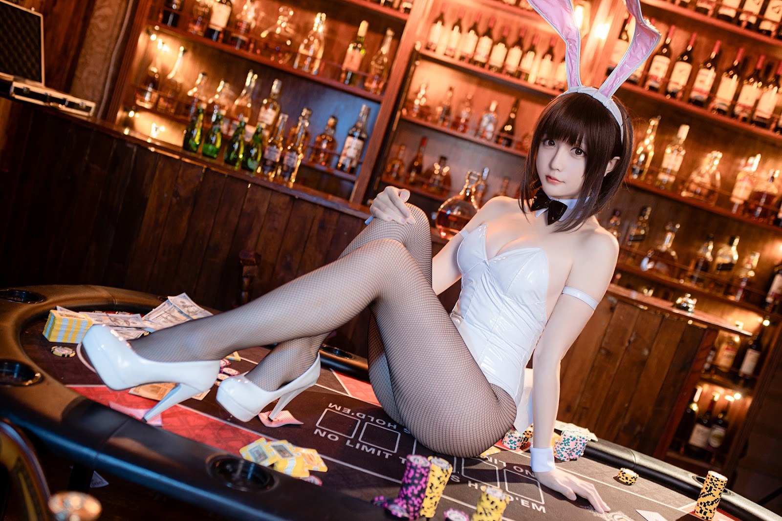 Cosplay 星之迟迟Hoshilily 加藤惠 兔女郎 21