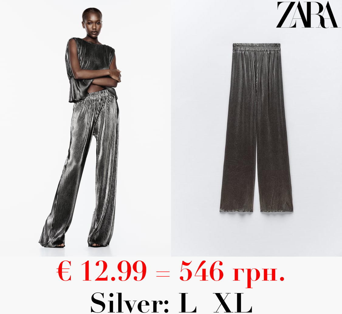PLEATED FOIL TROUSERS