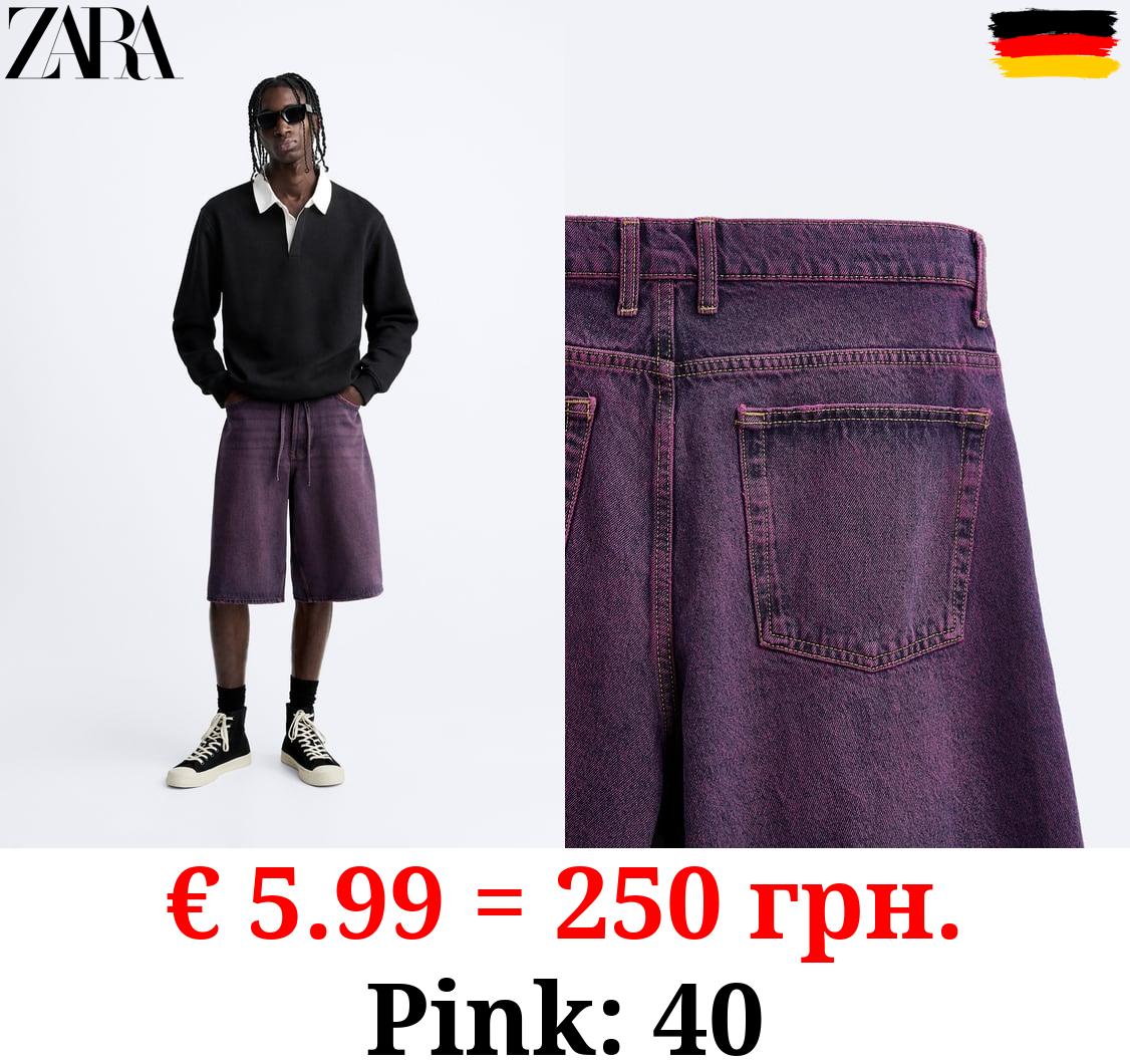 WIDE-LEG DENIM BERMUDA SHORTS