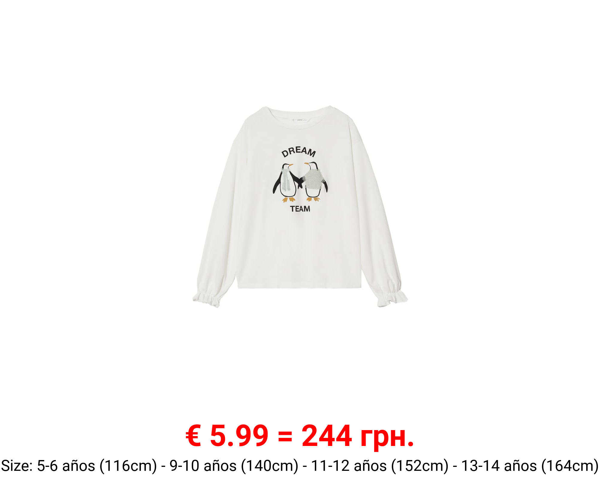 Camiseta pingüino detalle relieve