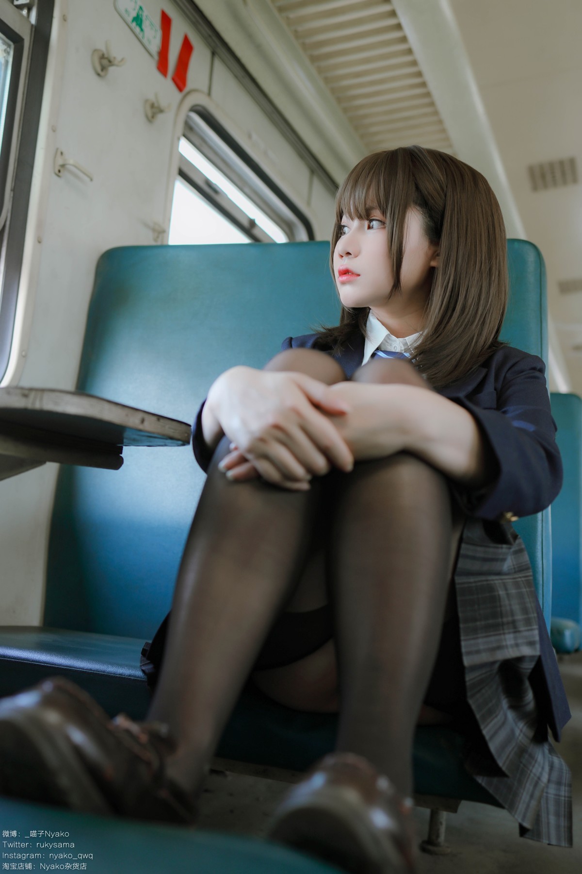 Cosplay Nyako喵子 火车JK制服 11
