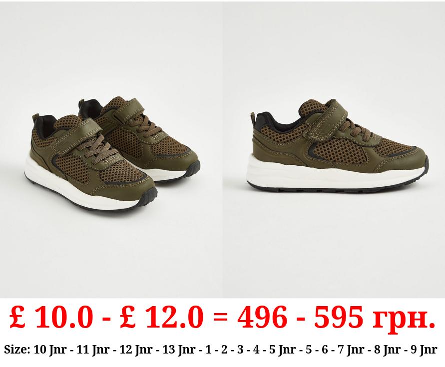 Khaki Strap Lightweight Mesh Trainers