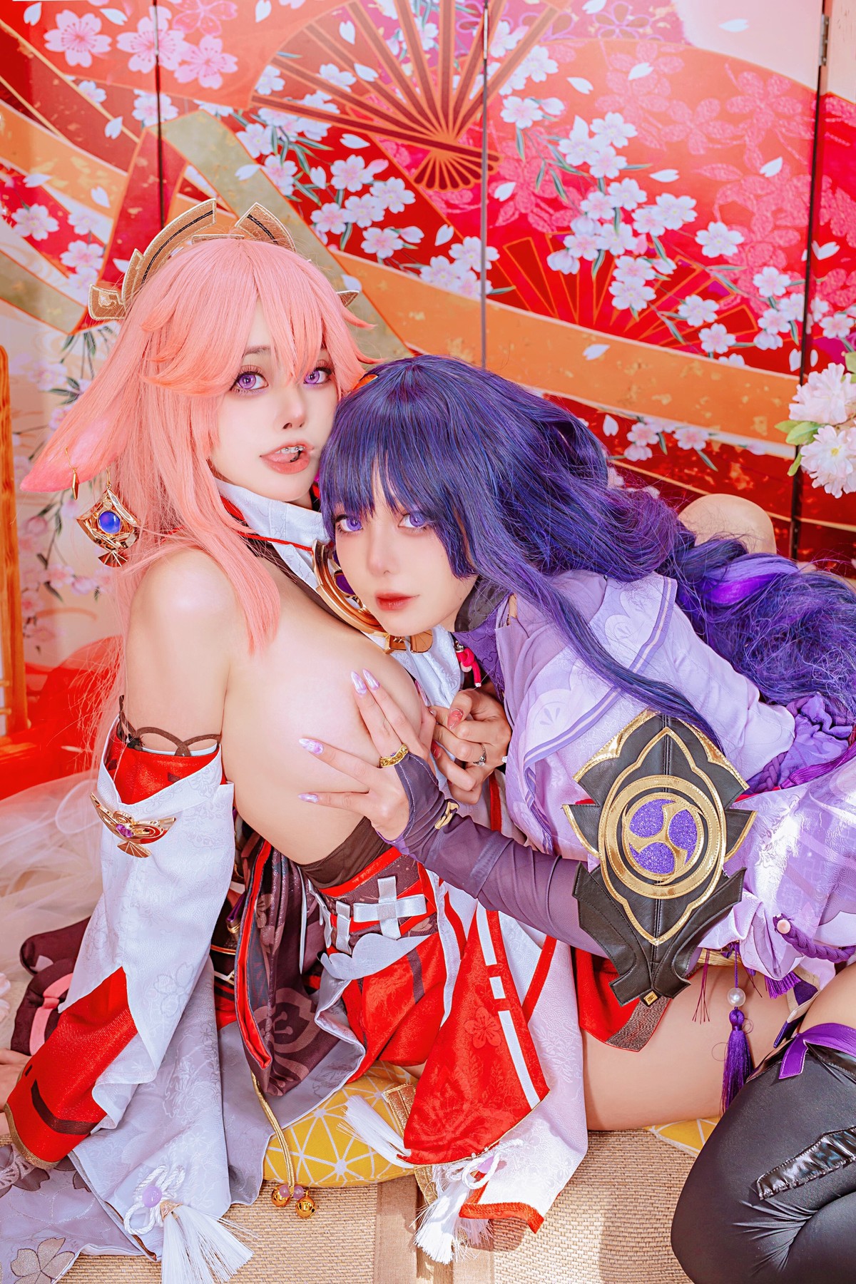 Cosplay 日本性感萝莉Byoru 八重神子 雷電将軍 Set.01 14