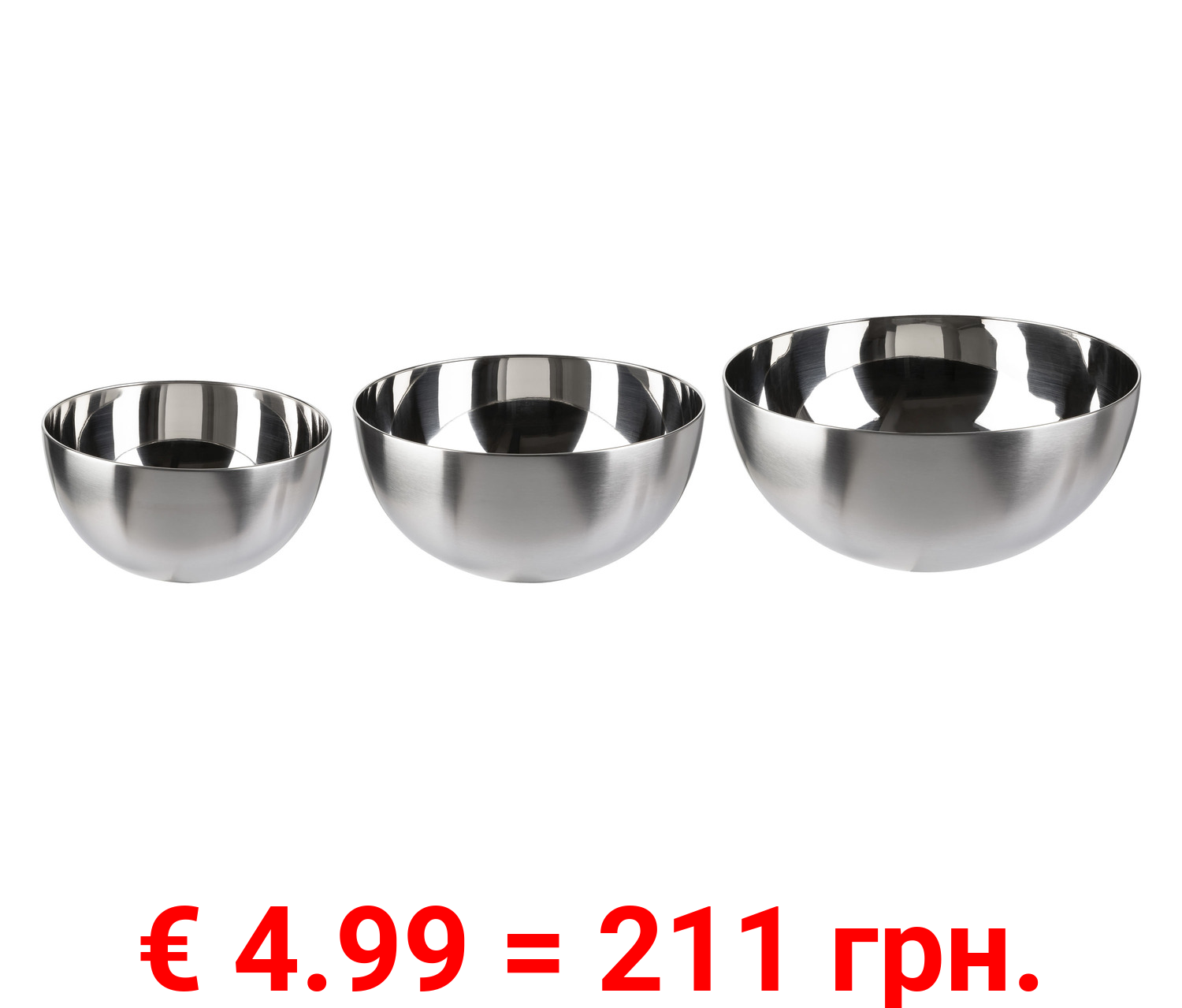 ERNESTO® Edelstahl-Schüssel-Set, 3-teilig