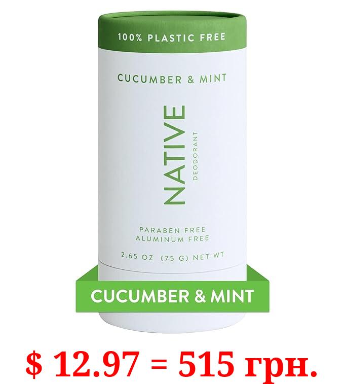Native Deodorant Contains Naturally Derived Ingredients, 72 Hour Odor Control | Deodorant for Women and Men, Aluminum Free with Baking Soda, Coconut Oil and Shea Butter | Cucumber & Mint