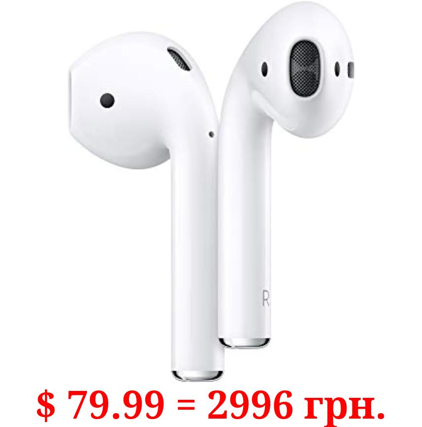 Apple AirPods (2nd Generation) Wireless Ear Buds, Bluetooth Headphones with Lightning Charging Case Included, Over 24 Hours of Battery Life, Effortless Setup for iPhone