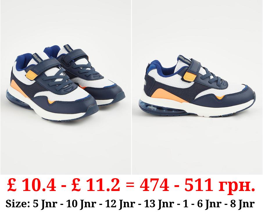 Navy Colour Block Bubble Sole Trainers