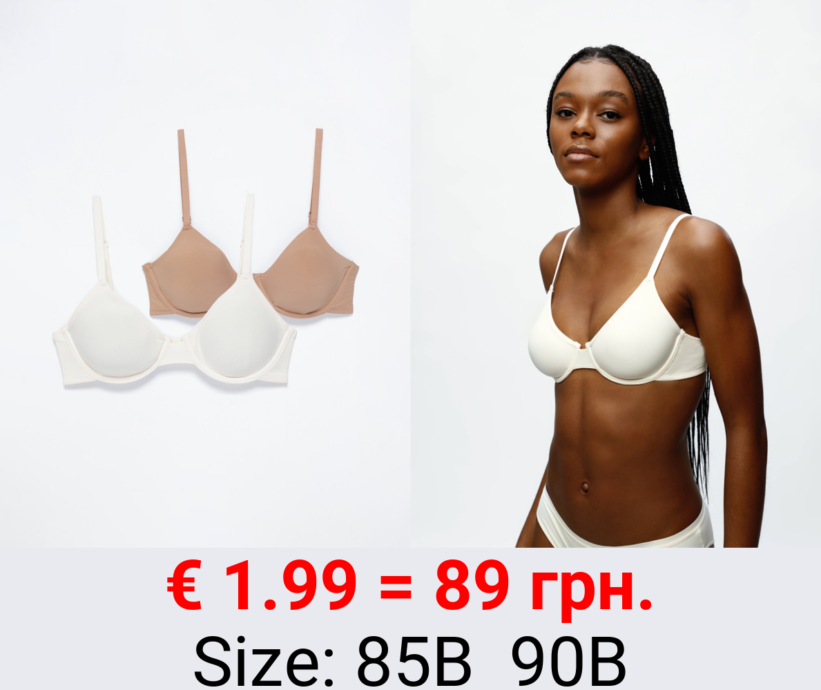 Pack of 2 non-padded bras