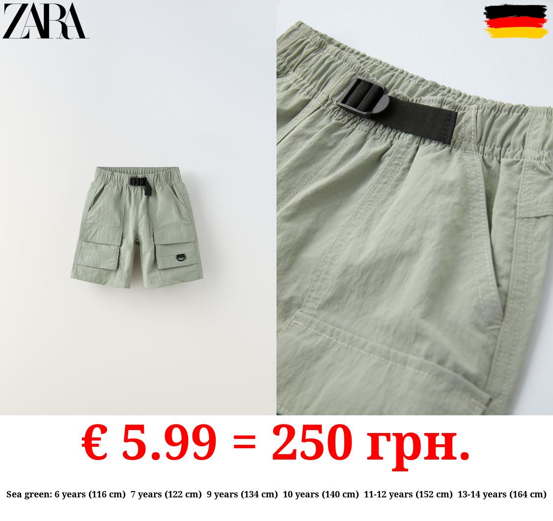 NYLON CARGO BERMUDA SHORTS