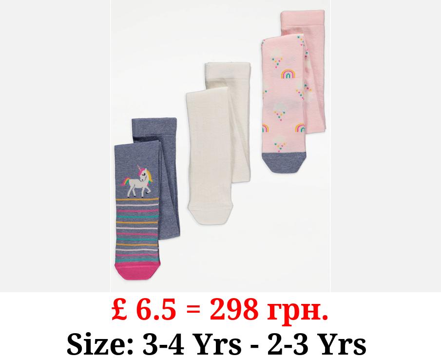 Unicorn Tights 3 Pack