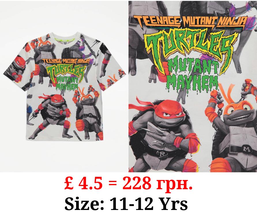 Teenage Mutant Ninja Turtles White Graphic Print T-Shirt