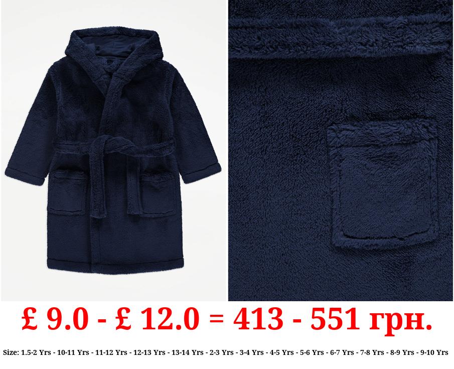 Navy Fleece Dressing Gown