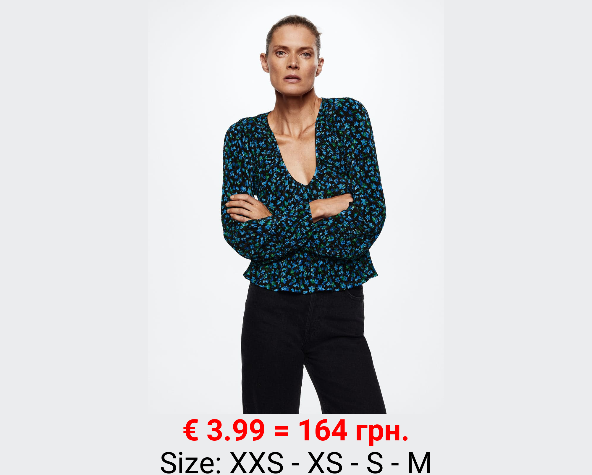 Blusa plisada estampada