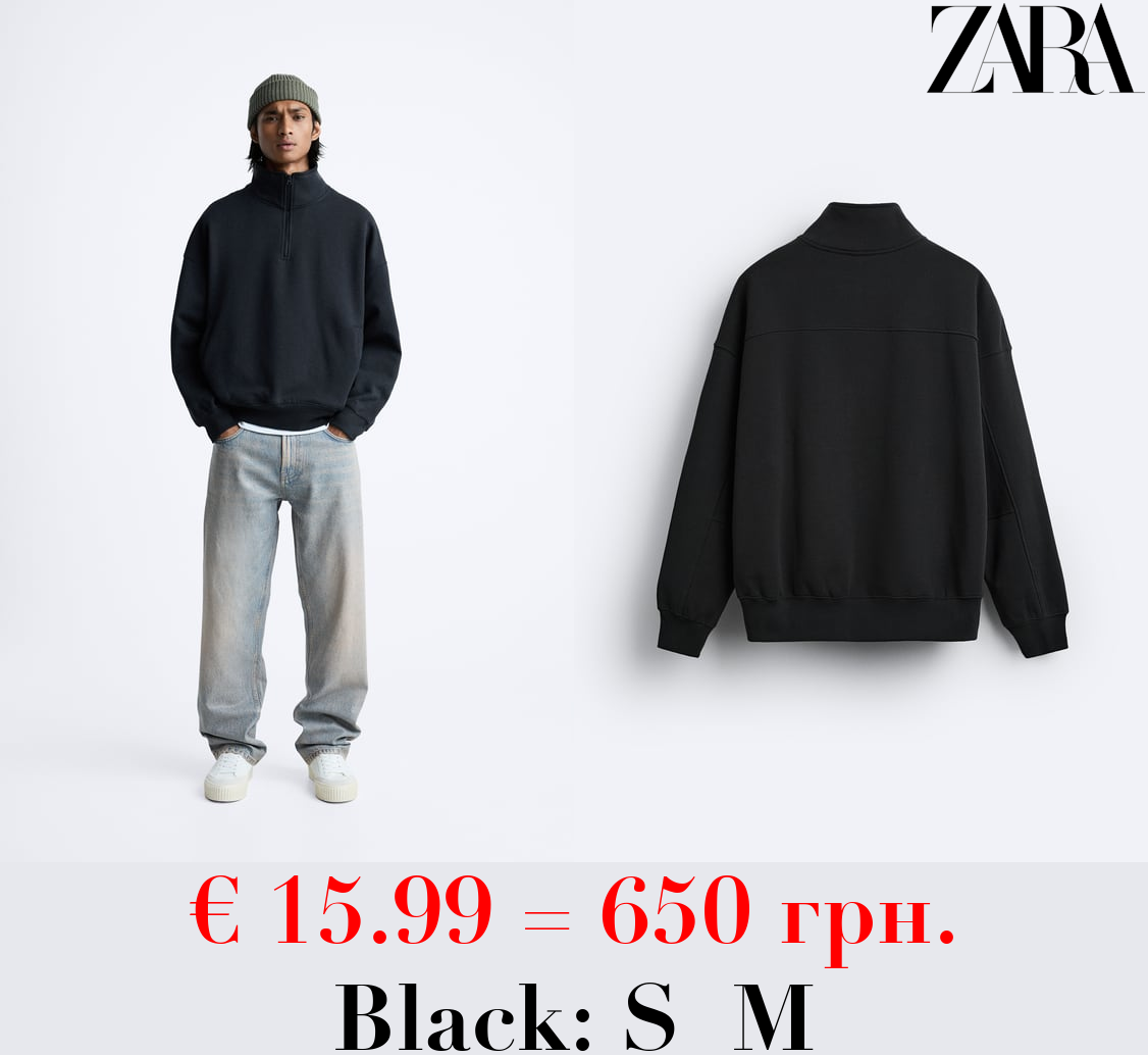 SWEATSHIRT WITH ZIP COLLAR