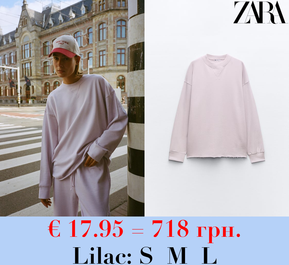 FADED-EFFECT PLUSH SWEATSHIRT