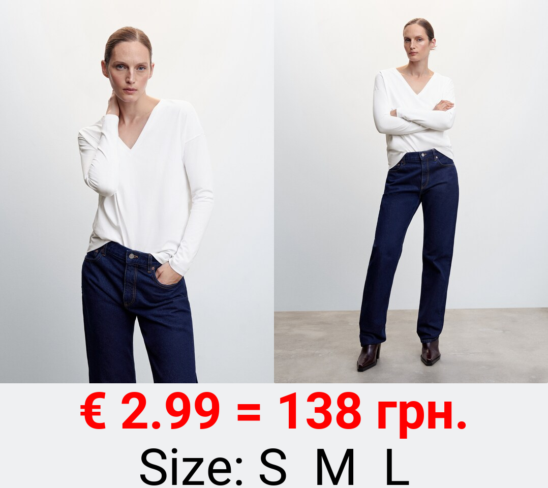 Camiseta algodón cuello pico