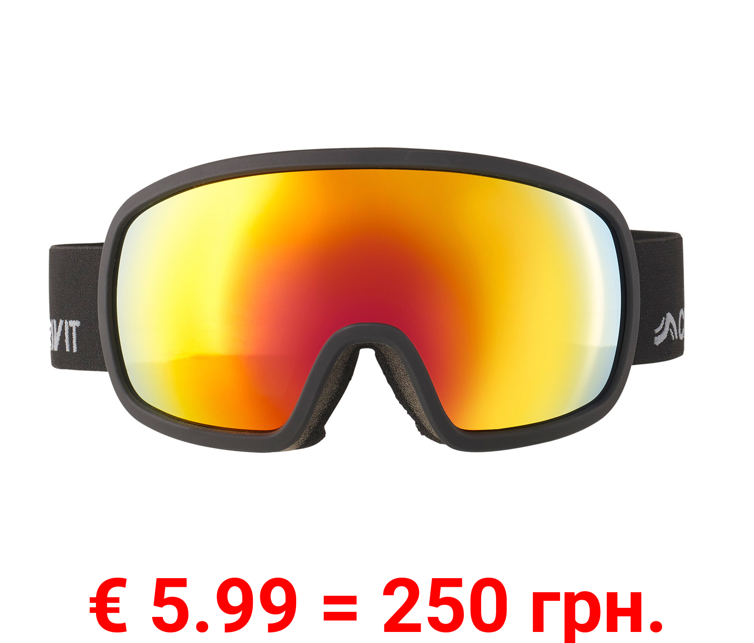 CRIVIT Ski- und Snowboardbrille, vollverspiegelt
