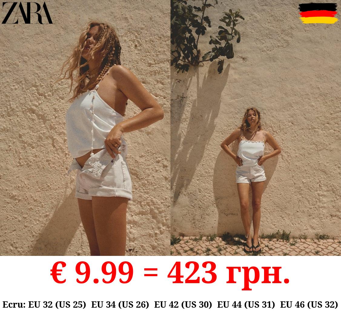 TRF HIGH-RISE MOM FIT DENIM BERMUDA SHORTS