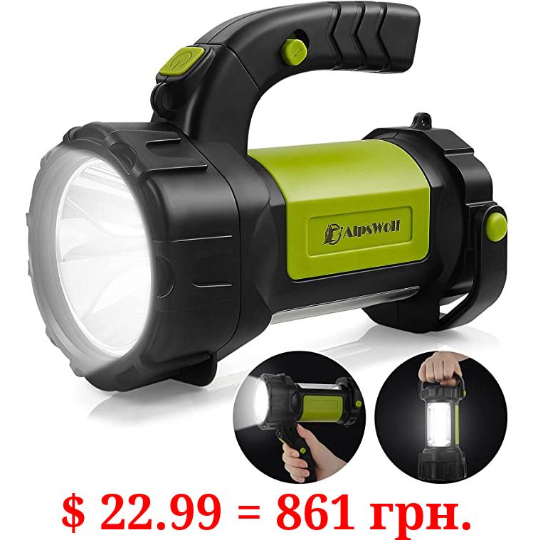 Camping Lantern Rechargeable, AlpsWolf LED Flashlight Spotlight Lantern with 800LM, 3600 Capacity Battery Powered, Portable Bright Camping Light for Emergency, Outdoor Hiking, Power Outages